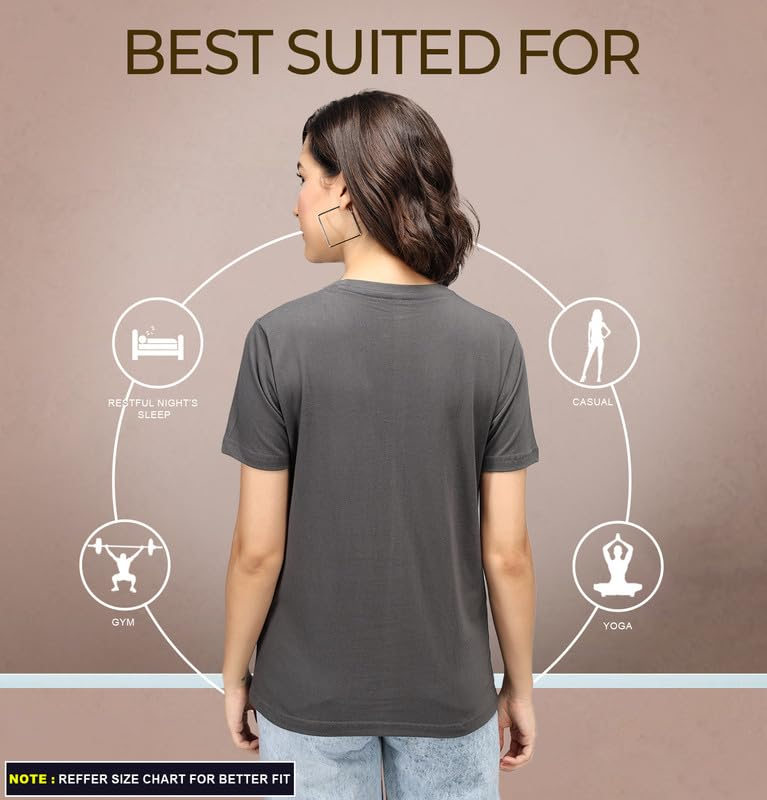 Sleepynuts Women's Solid Round-Neck T-Shirts - Pack of 4 - Image 115