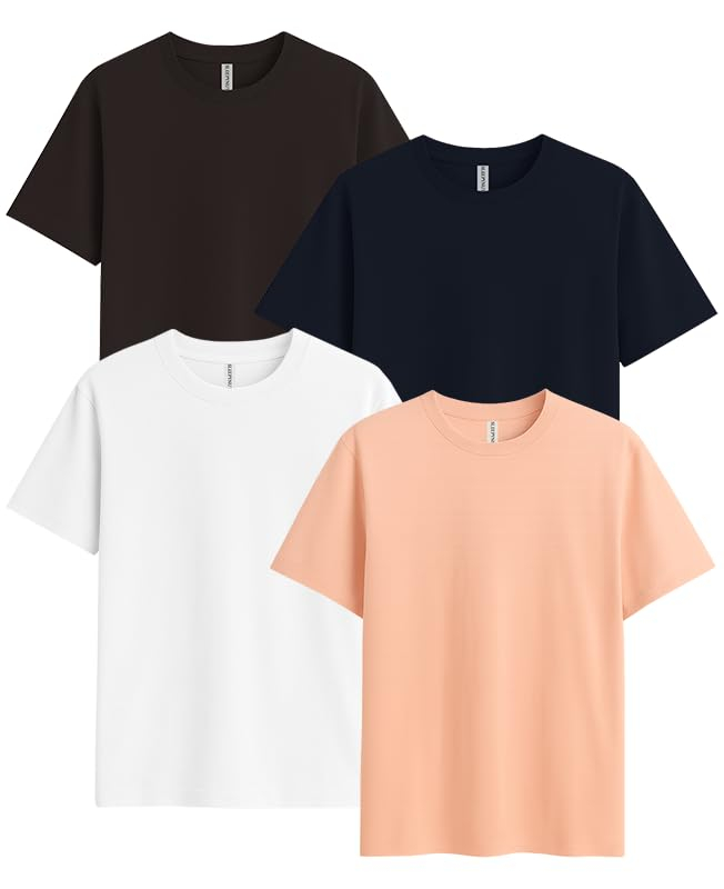 Sleepynuts Women's Solid Round-Neck T-Shirts - Pack of 4 - Image 116