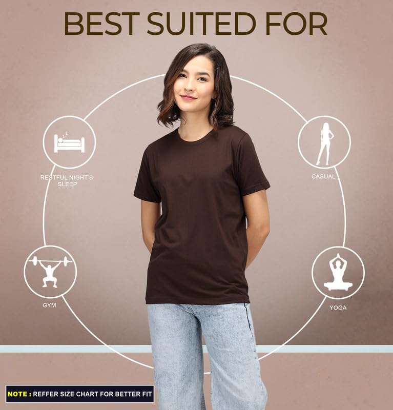 Sleepynuts Women's Solid Round-Neck T-Shirts - Pack of 4 - Image 117