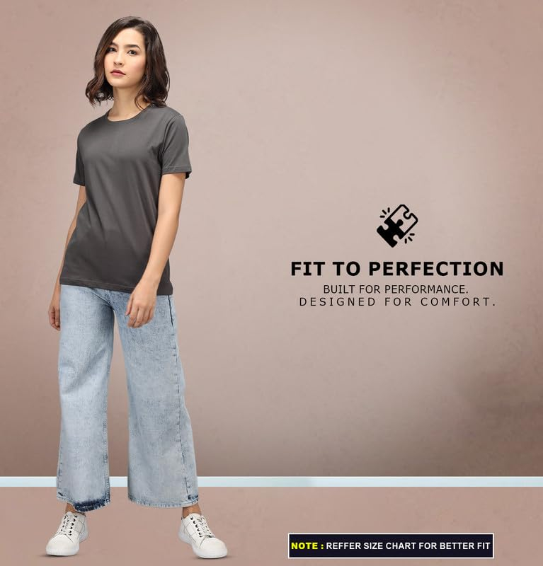 Sleepynuts Women's Solid Round-Neck T-Shirts - Pack of 4 - Image 120