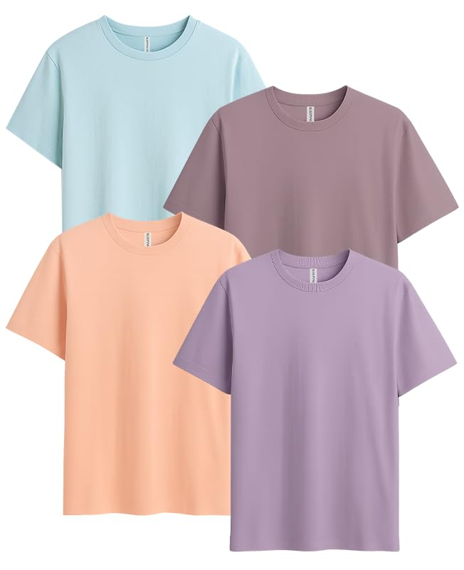 Sleepynuts Women's Solid Round-Neck T-Shirts - Pack of 4 - Image 124