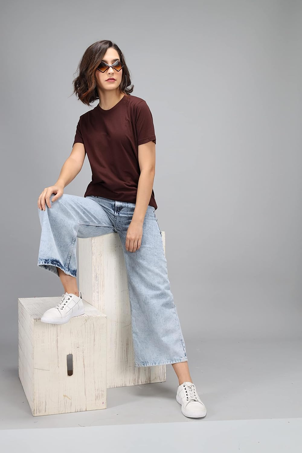 Sleepynuts Women's Solid Round-Neck T-Shirts - Pack of 4 - Image 127