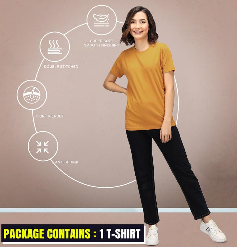 Sleepynuts Women's Solid Round-Neck T-Shirts - Pack of 4 - Image 129
