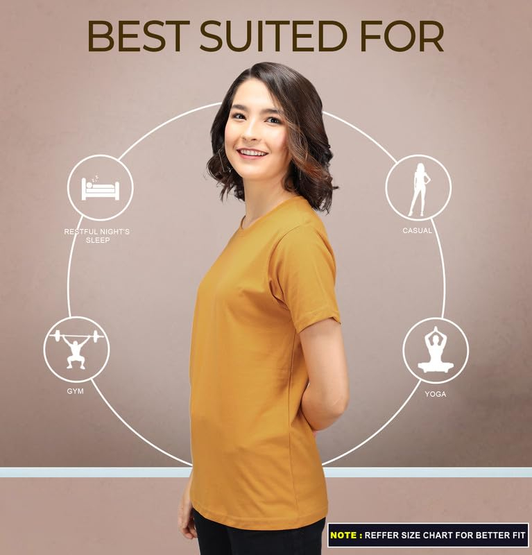 Sleepynuts Women's Solid Round-Neck T-Shirts - Pack of 4 - Image 130