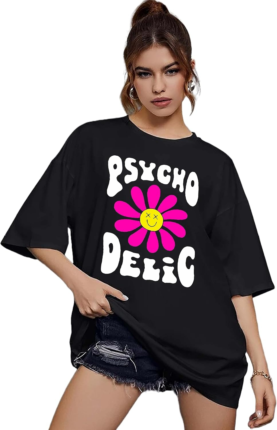 London Hills Women's Boho-Print Oversized Longline T-Shirt - Image 8