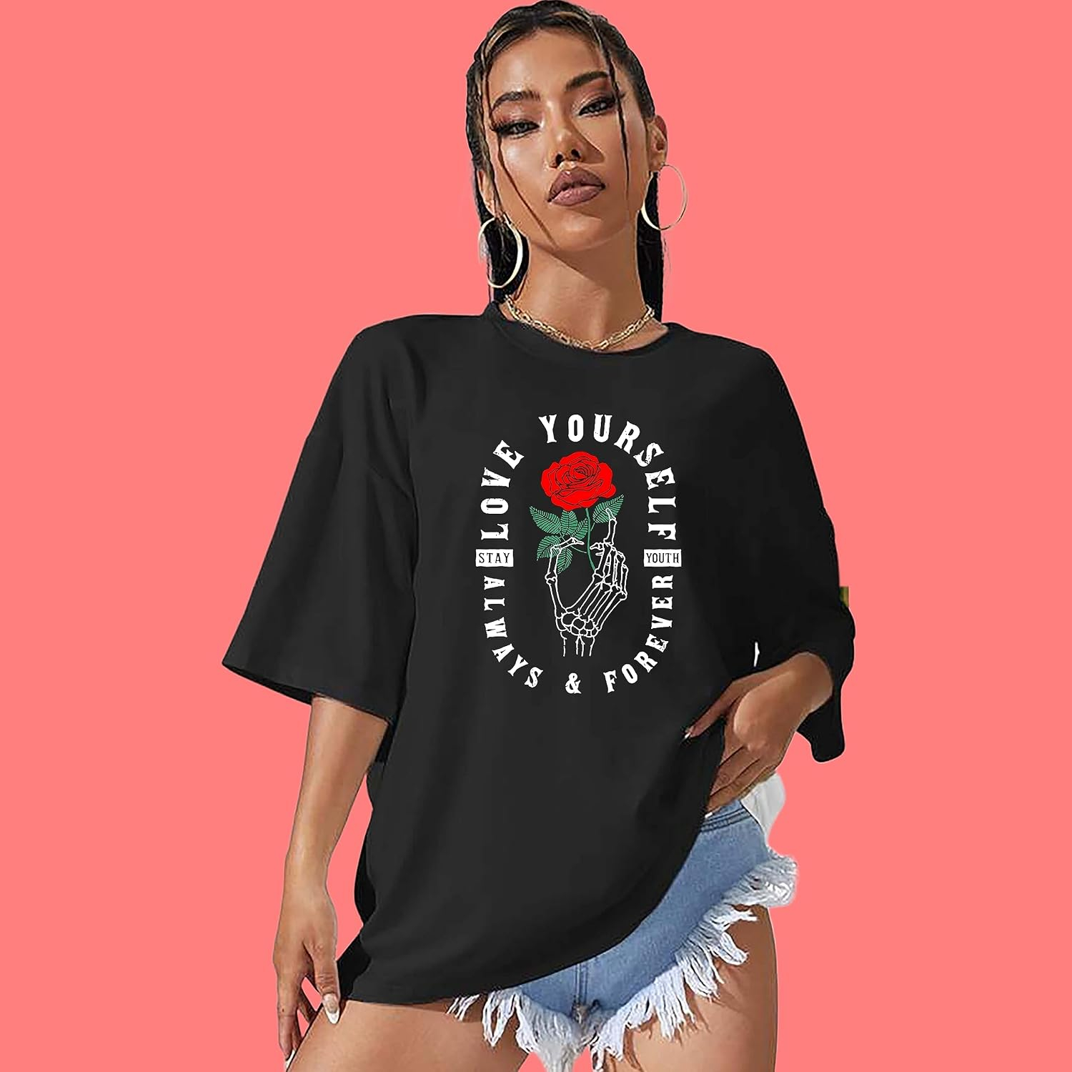 London Hills Women's Boho-Print Oversized Longline T-Shirt - Image 16