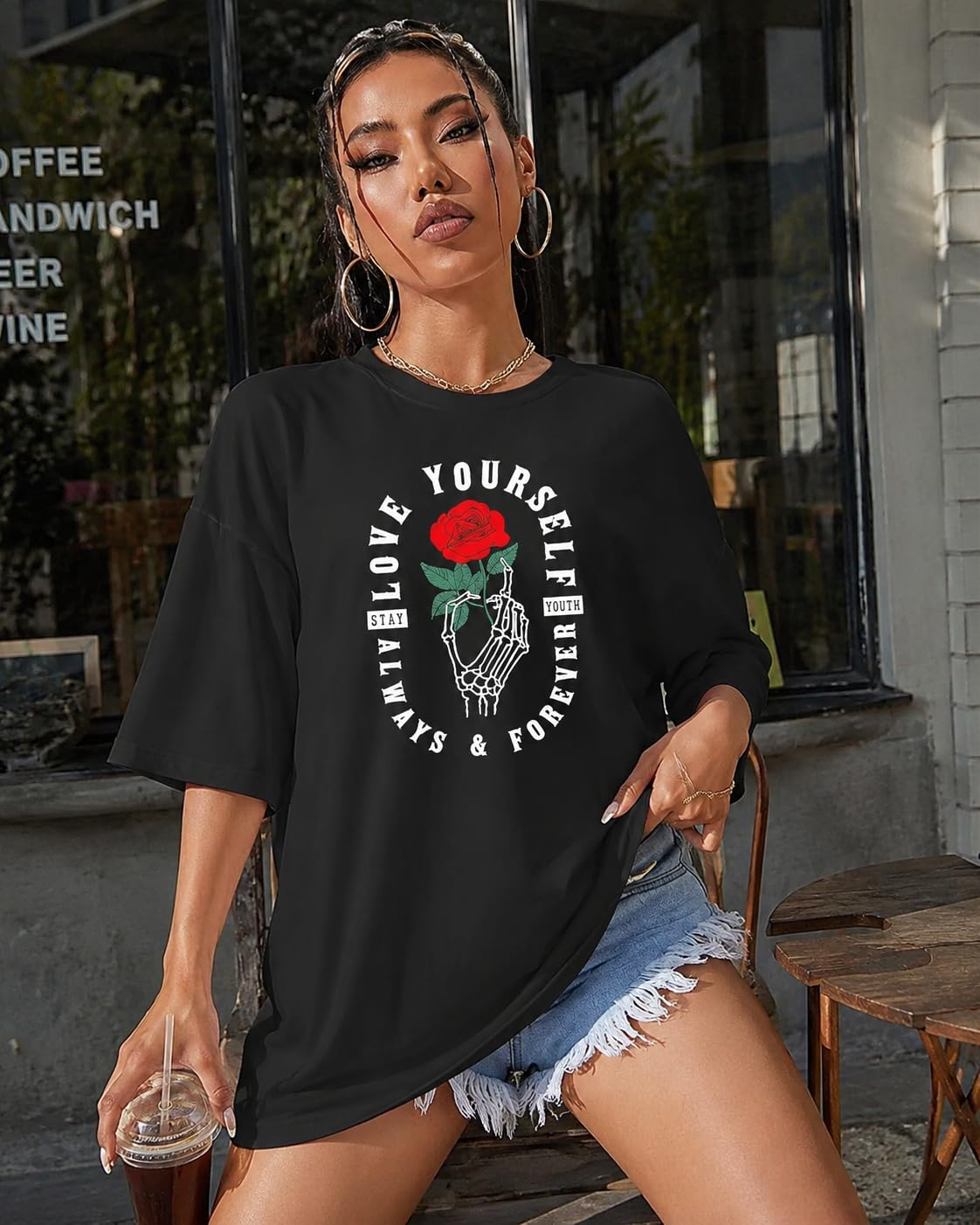 London Hills Women's Boho-Print Oversized Longline T-Shirt - Image 17
