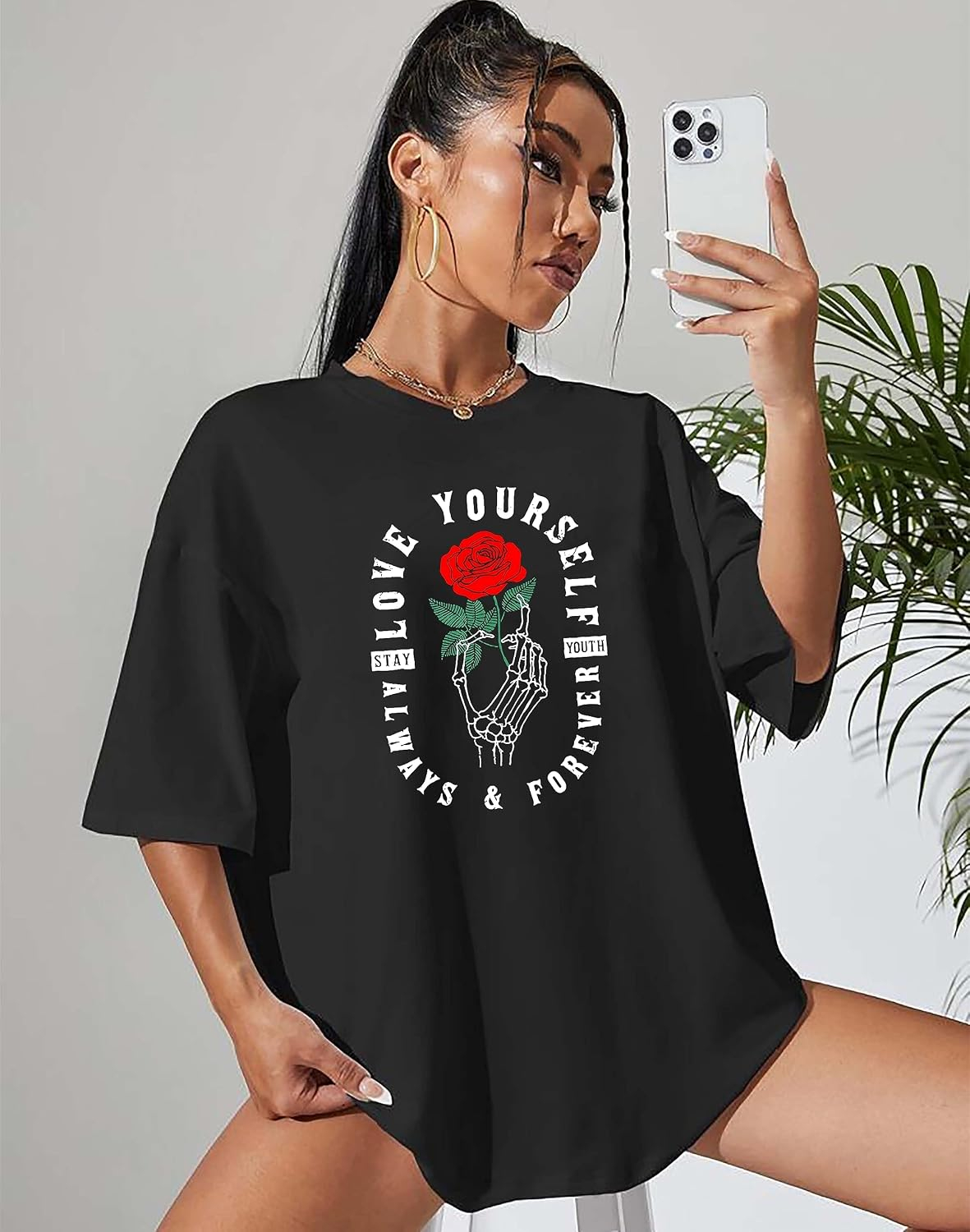 London Hills Women's Boho-Print Oversized Longline T-Shirt - Image 18
