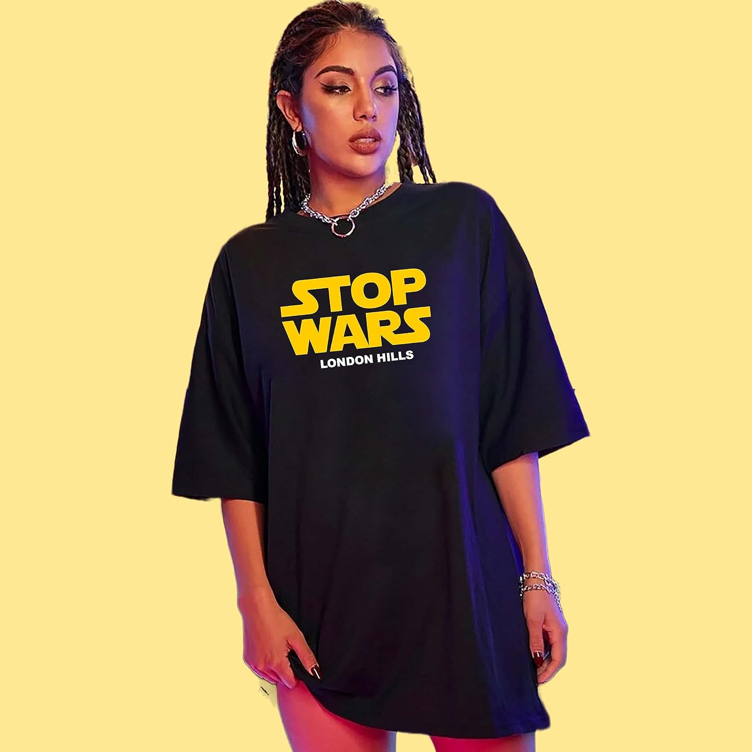 London Hills Women's Boho-Print Oversized Longline T-Shirt - Image 23