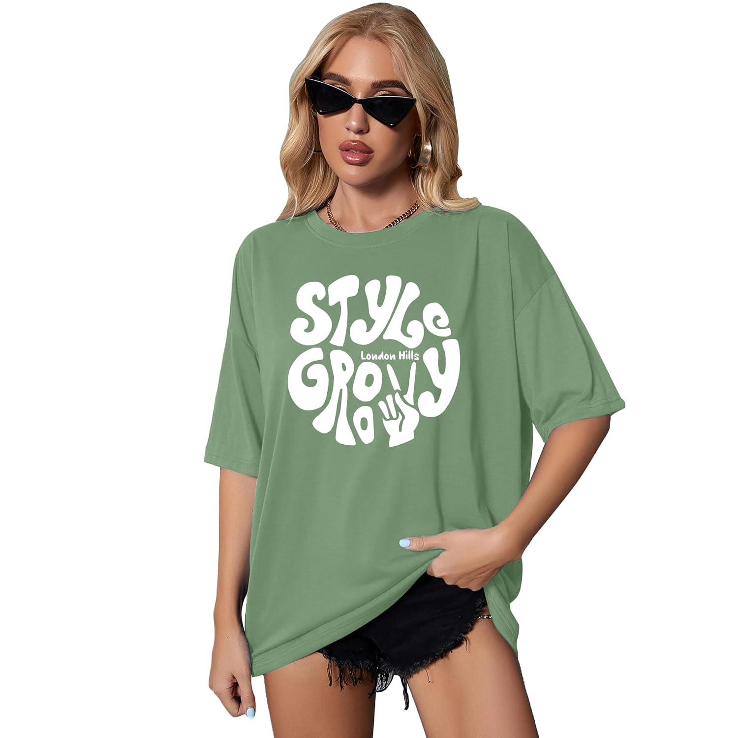 London Hills Women's Boho-Print Oversized Longline T-Shirt - Image 44