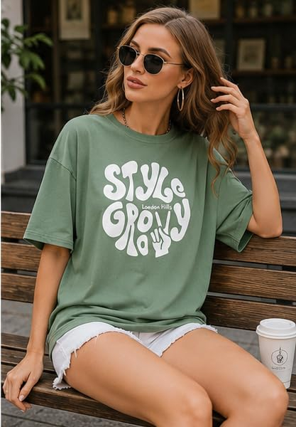 London Hills Women's Boho-Print Oversized Longline T-Shirt - Image 49