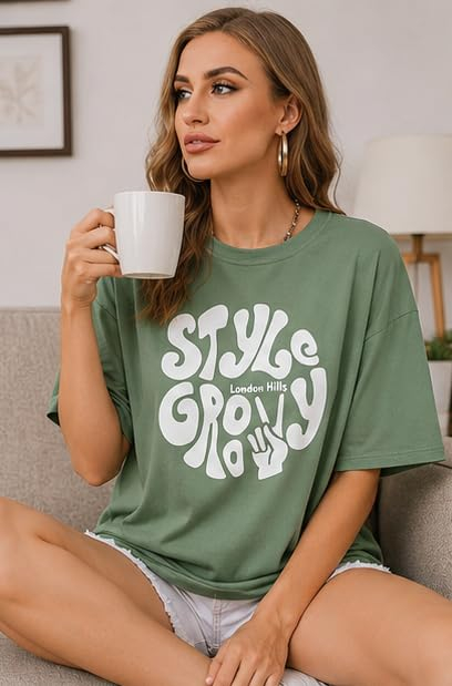 London Hills Women's Boho-Print Oversized Longline T-Shirt - Image 51