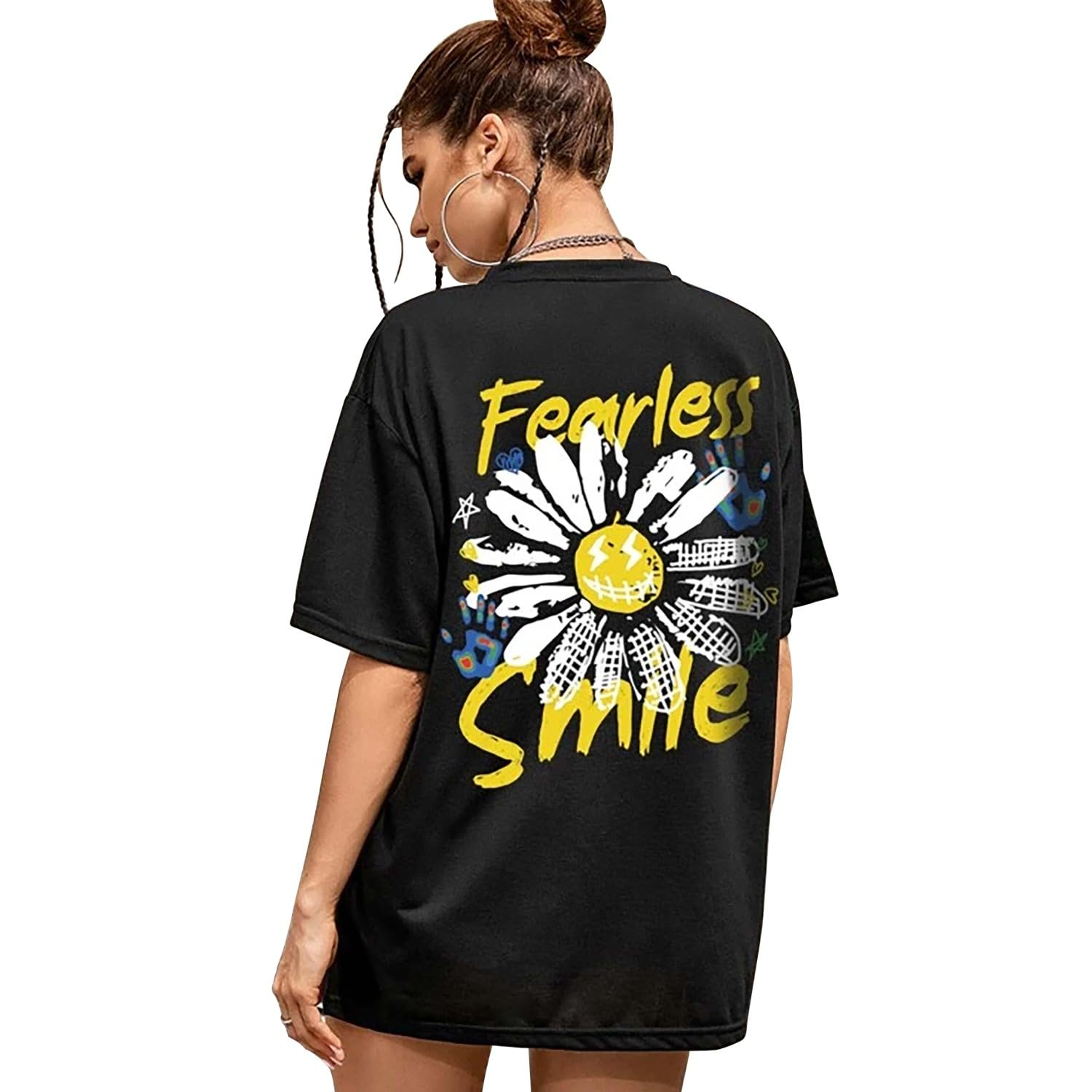 London Hills Women's Boho-Print Oversized Longline T-Shirt - Image 52