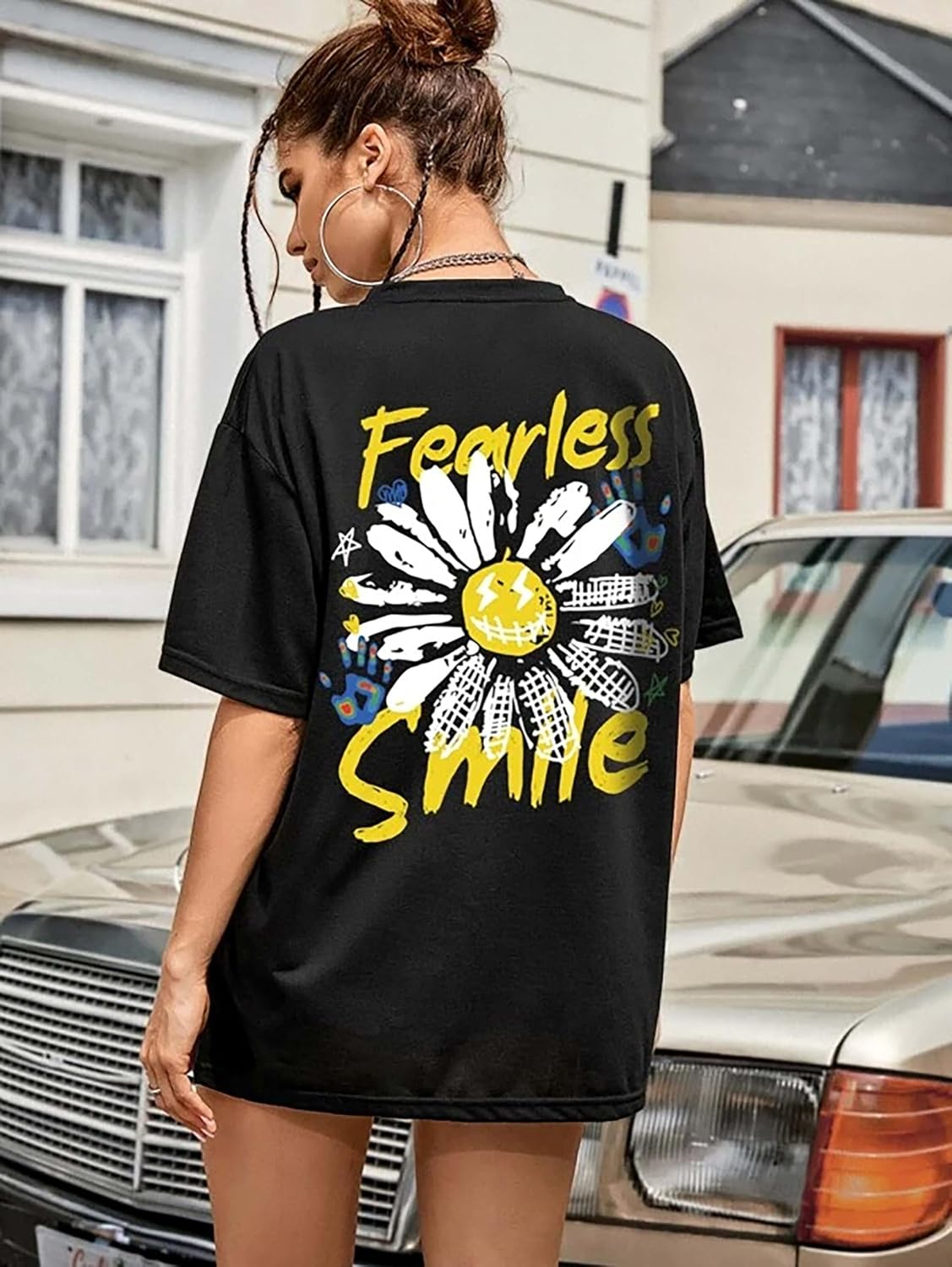 London Hills Women's Boho-Print Oversized Longline T-Shirt - Image 55