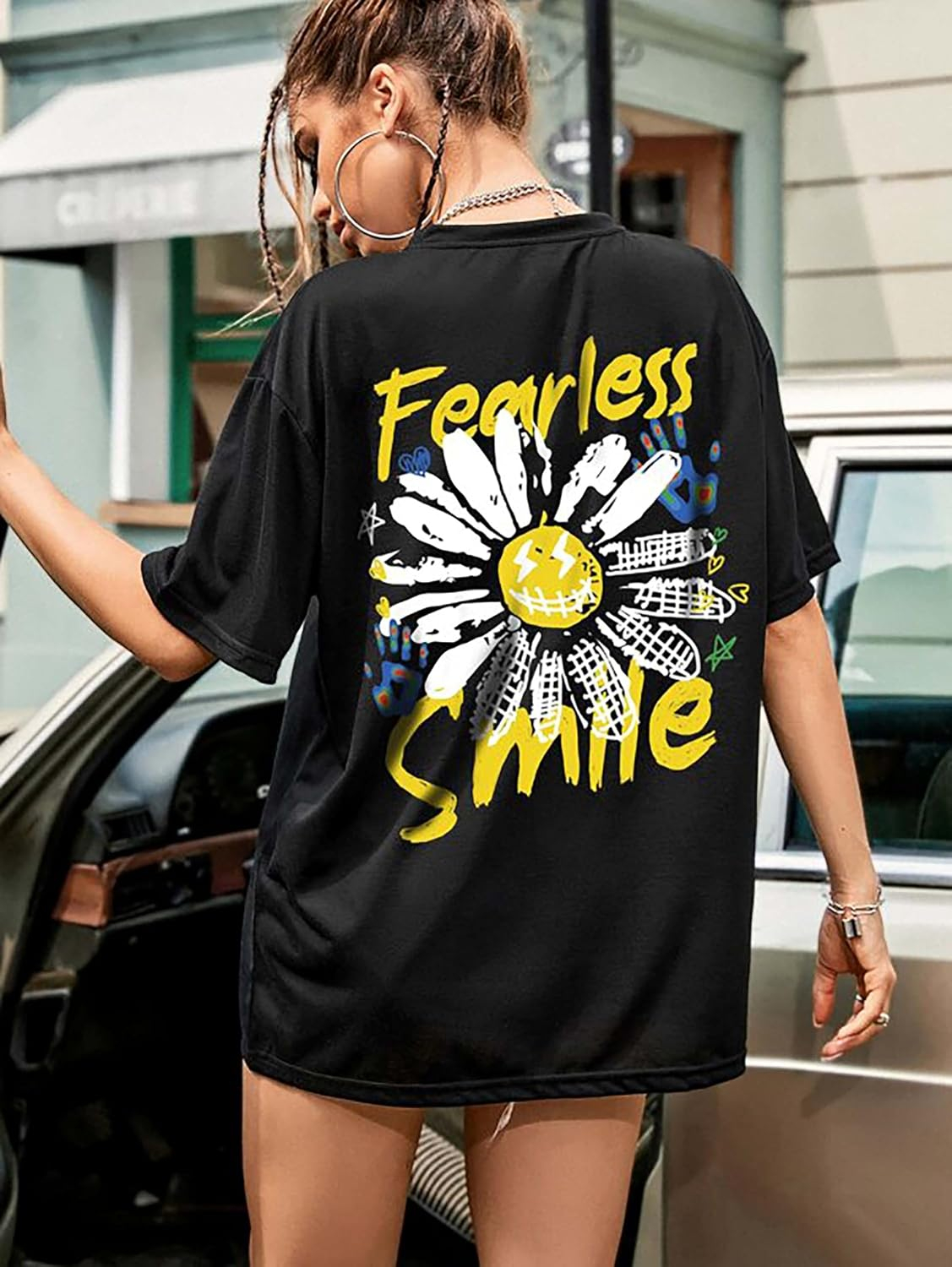 London Hills Women's Boho-Print Oversized Longline T-Shirt - Image 56