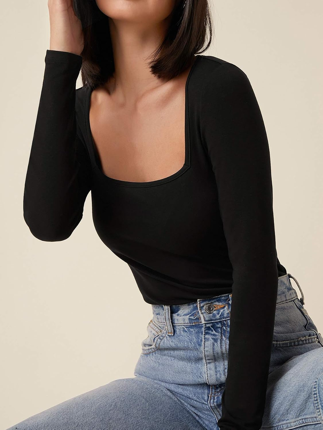 Aahwan Women's Solid Long-Sleeve Slim-Fit Top - Image 4