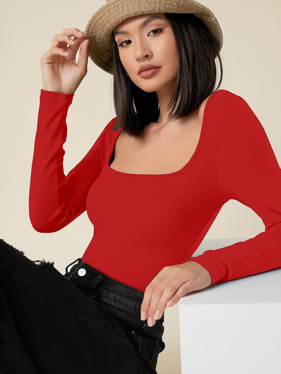 Aahwan Women's Solid Long-Sleeve Slim-Fit Top - Image 8