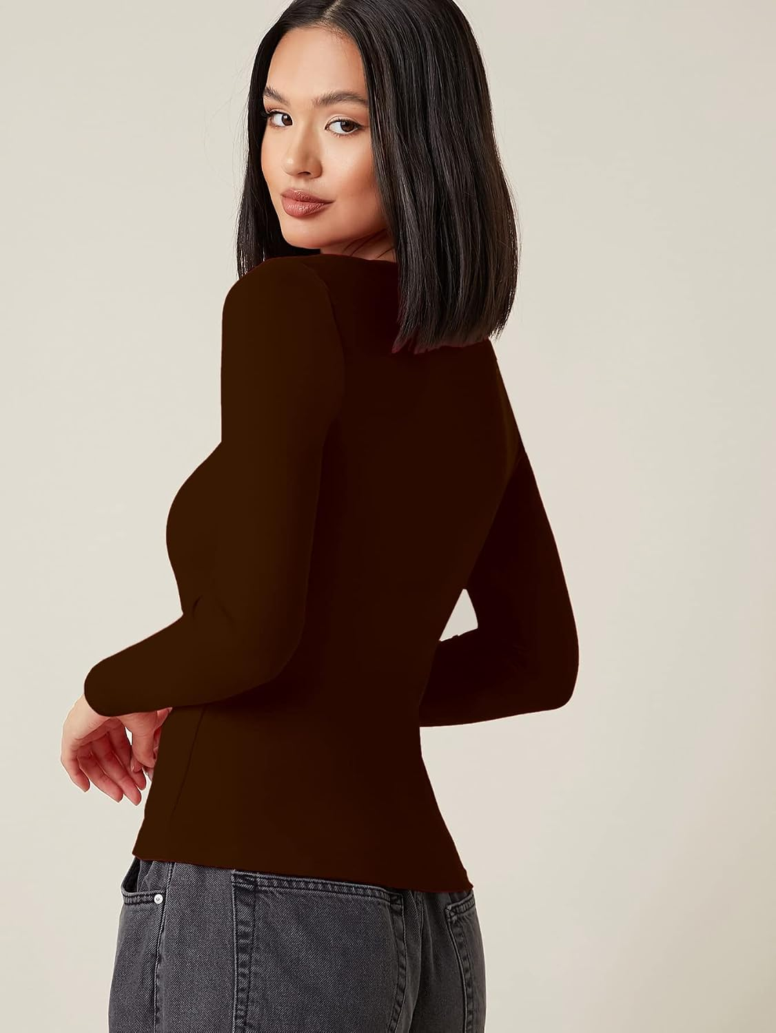 Aahwan Women's Solid Long-Sleeve Slim-Fit Top - Image 10