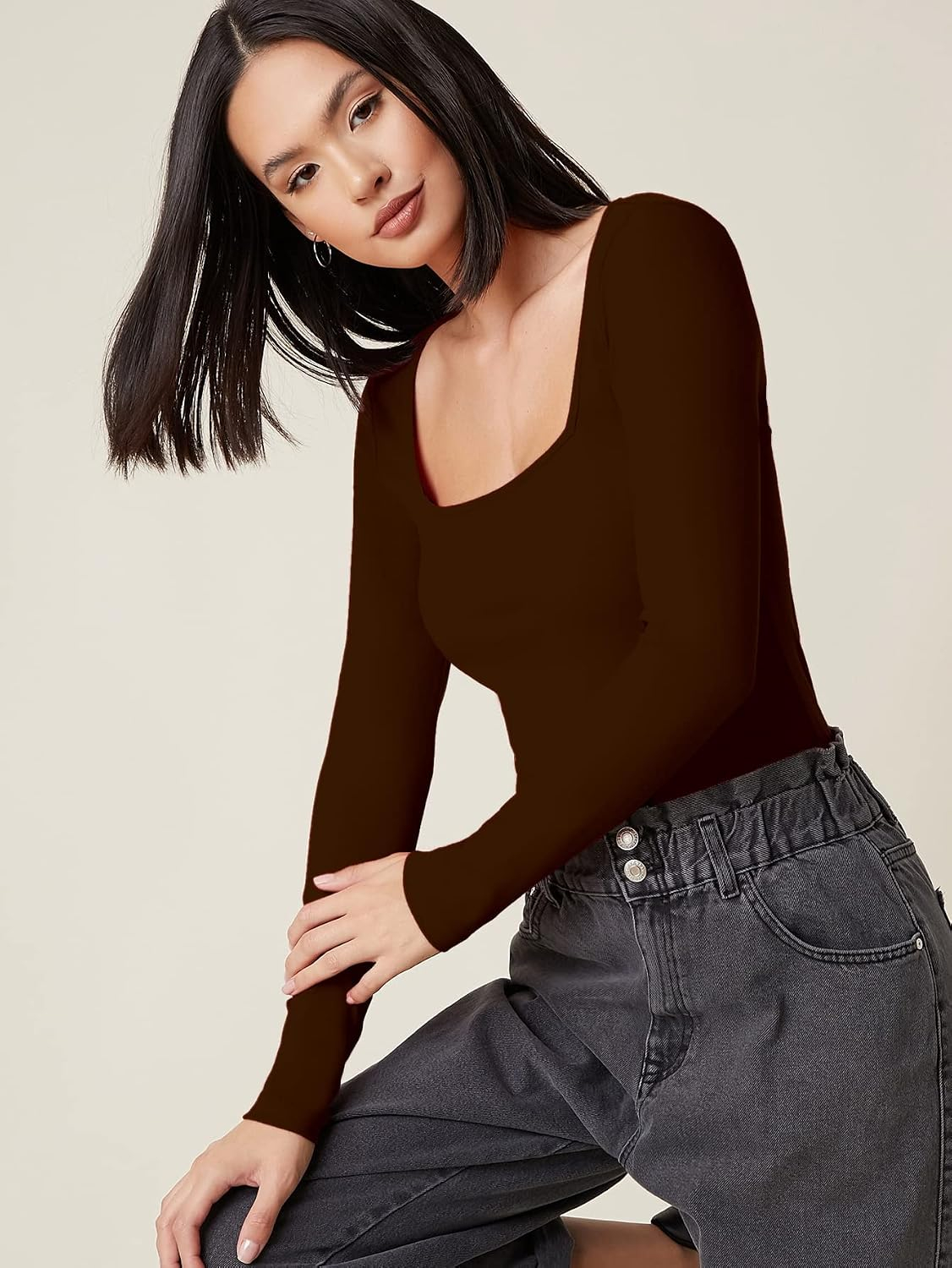 Aahwan Women's Solid Long-Sleeve Slim-Fit Top - Image 11