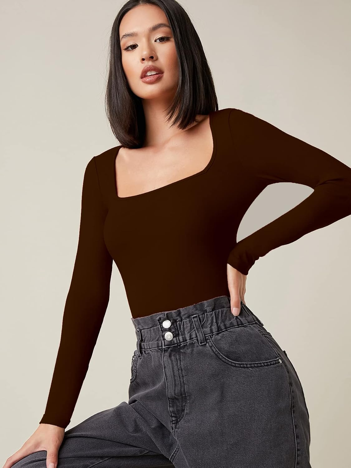 Aahwan Women's Solid Long-Sleeve Slim-Fit Top - Image 12