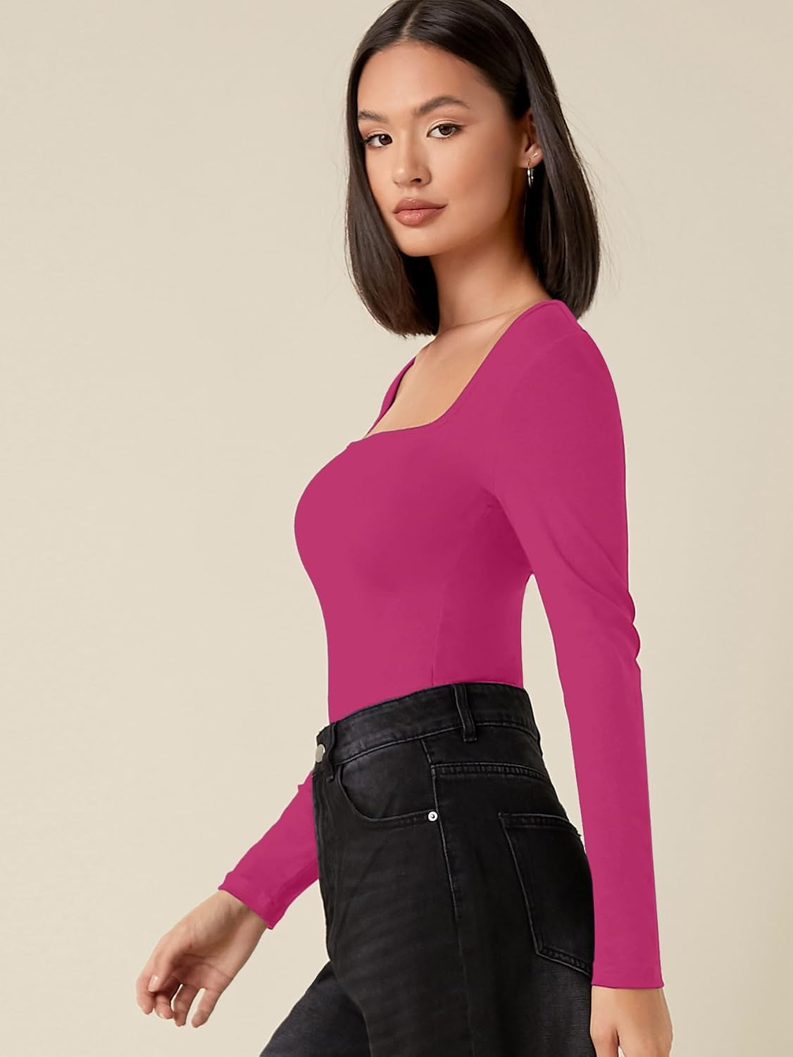 Aahwan Women's Solid Long-Sleeve Slim-Fit Top - Image 20