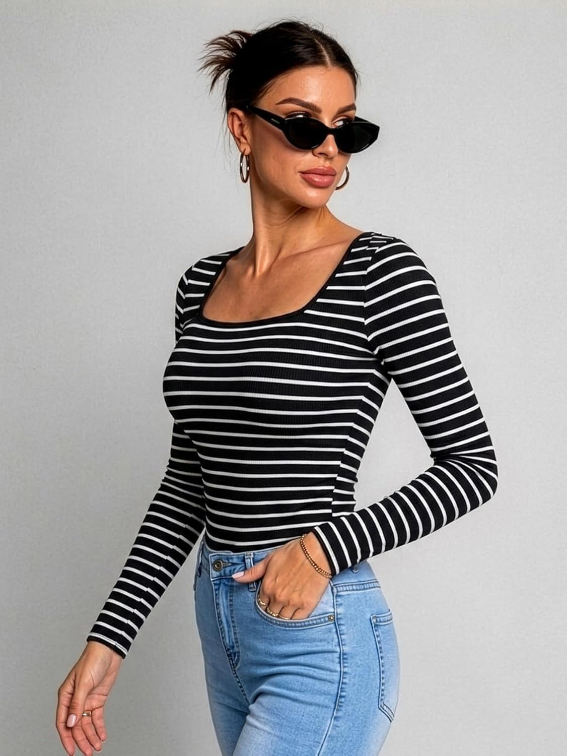 Aahwan Women's Solid Long-Sleeve Slim-Fit Top - Image 33