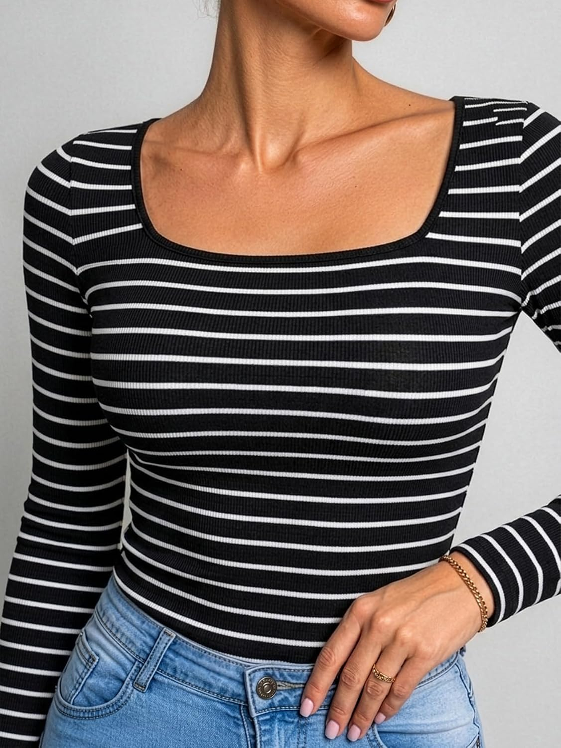 Aahwan Women's Solid Long-Sleeve Slim-Fit Top - Image 34