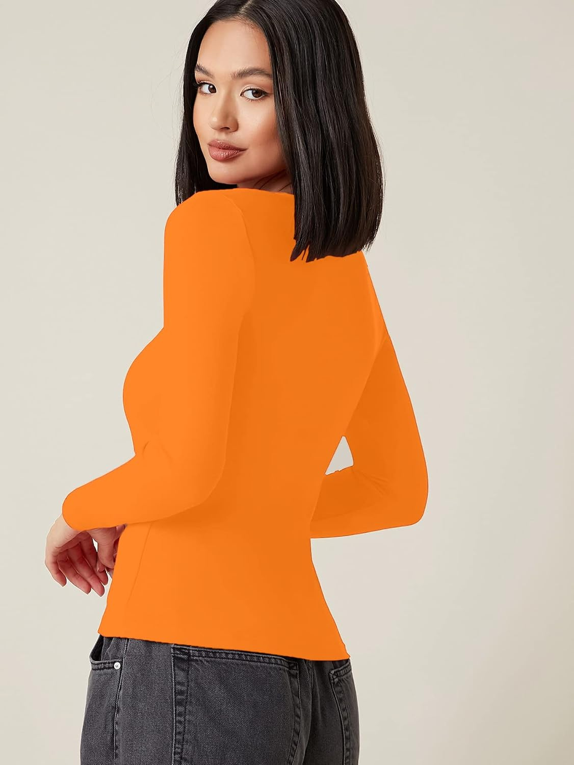 Aahwan Women's Solid Long-Sleeve Slim-Fit Top - Image 37