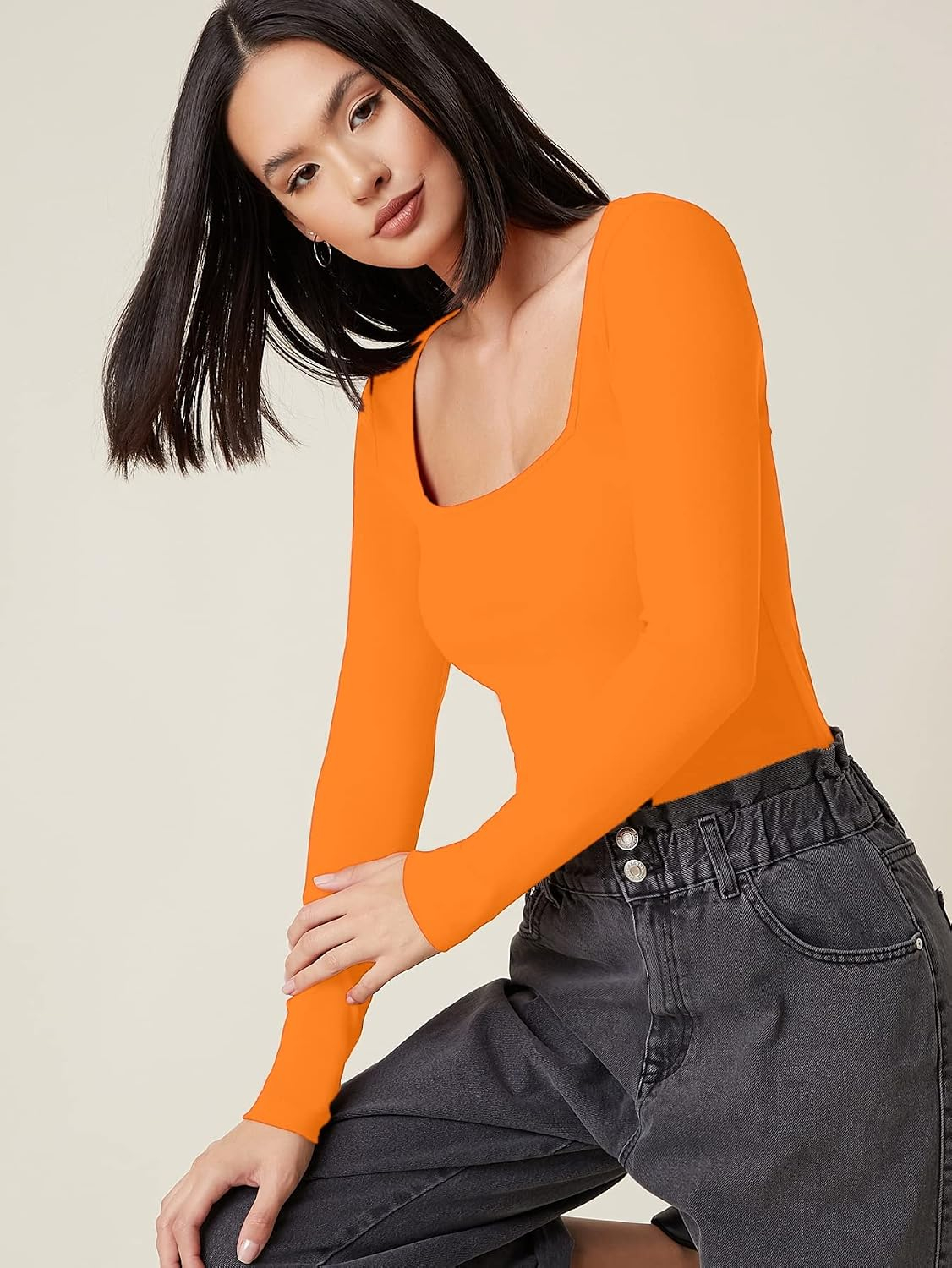 Aahwan Women's Solid Long-Sleeve Slim-Fit Top - Image 38
