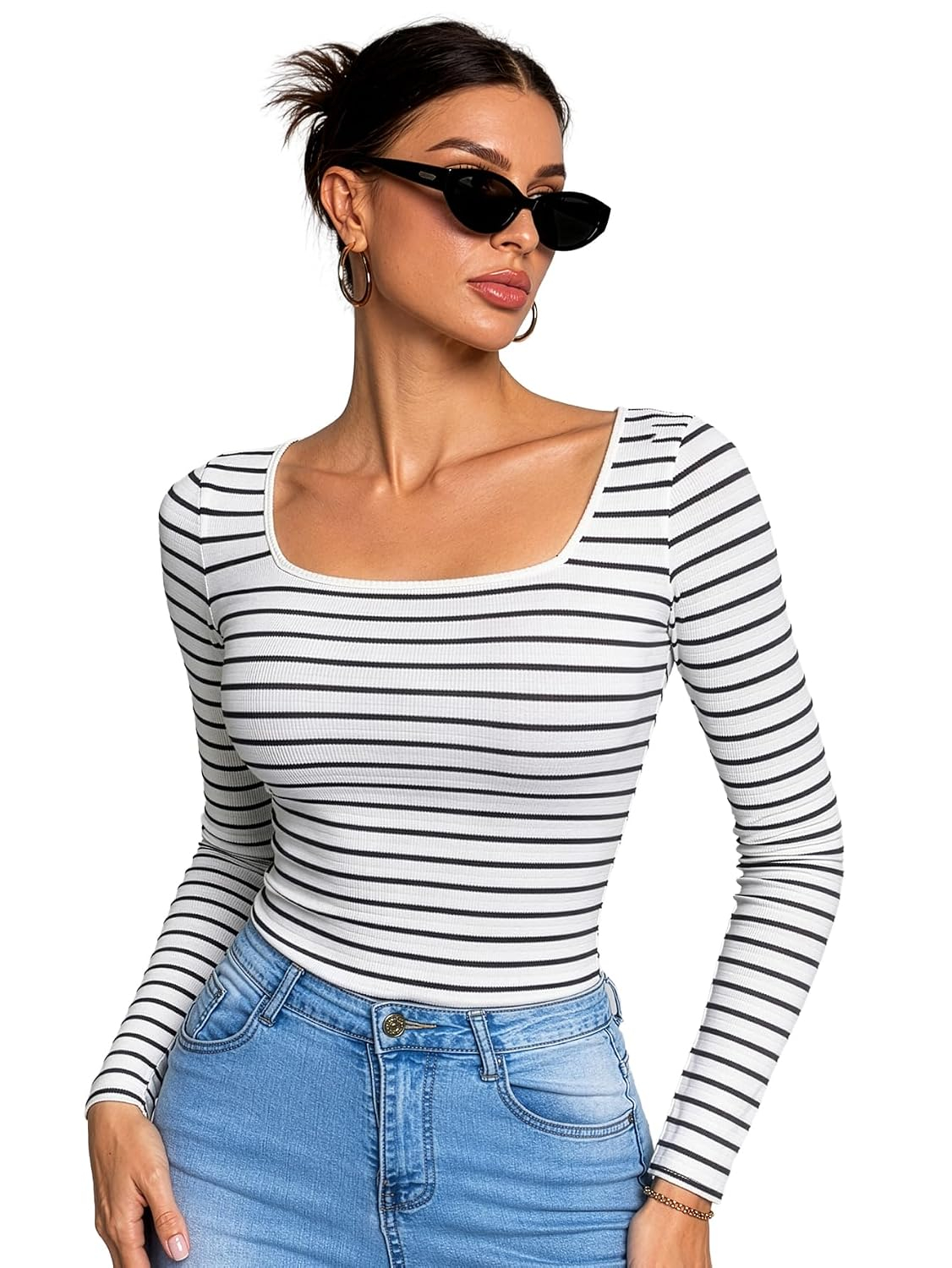Aahwan Women's Solid Long-Sleeve Slim-Fit Top - Image 40