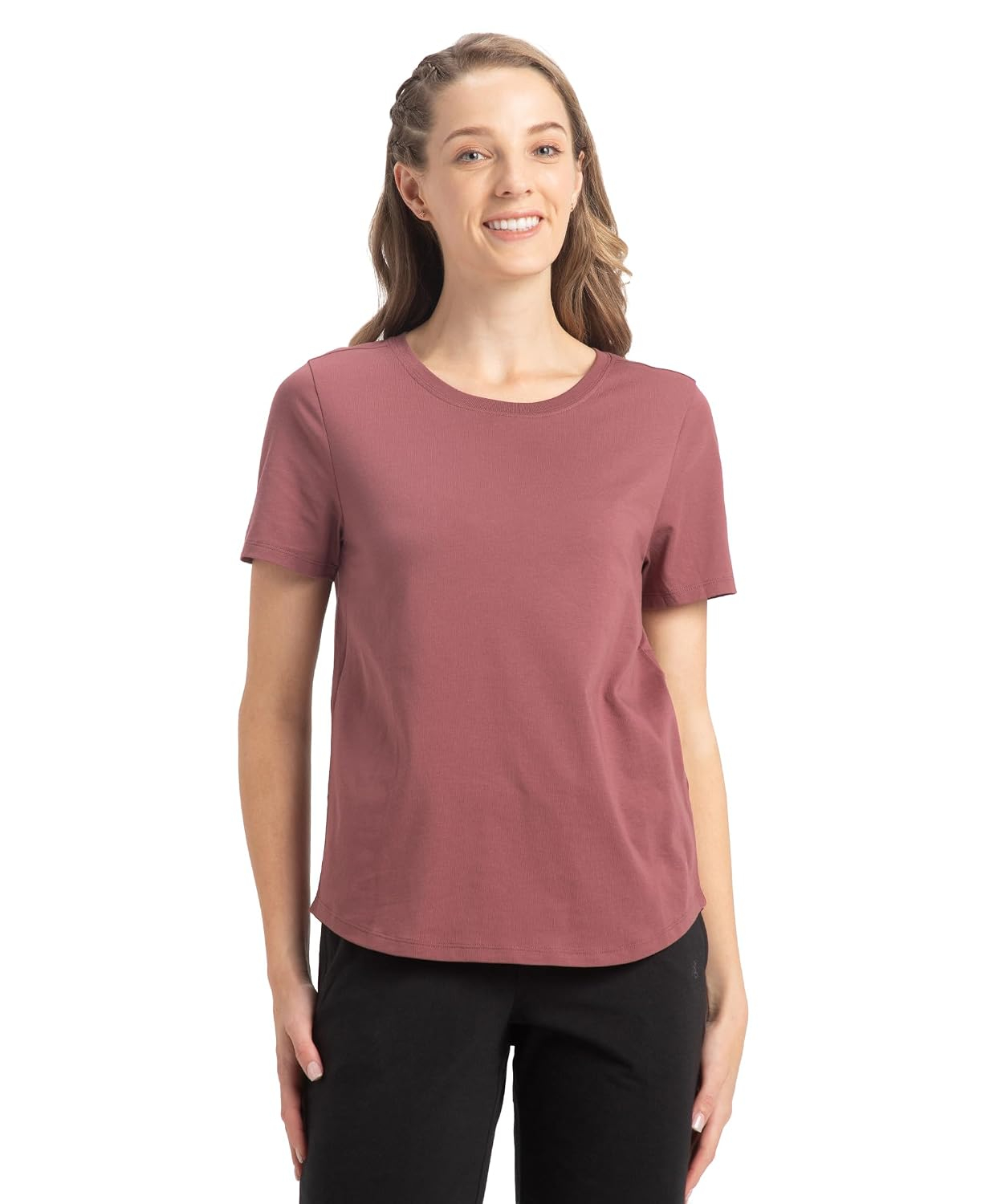 Jockey AW88 Women's Cotton-Rich Curved-Hem T-Shirt