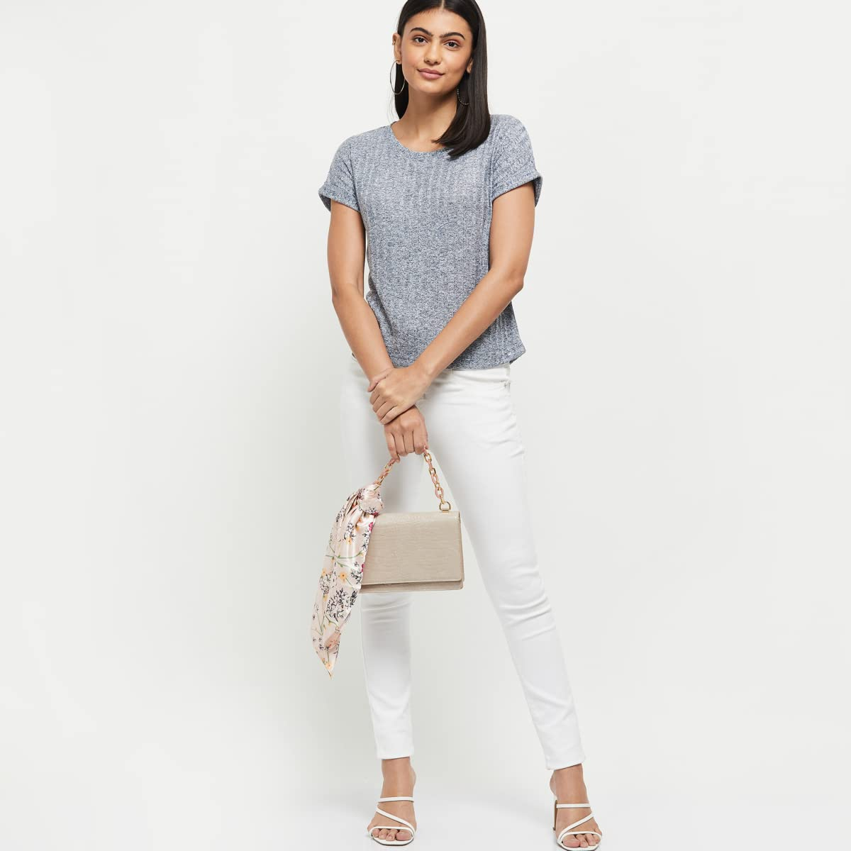 Max Women's Textured Regular-Fit Round-Neck T-Shirt - Image 7