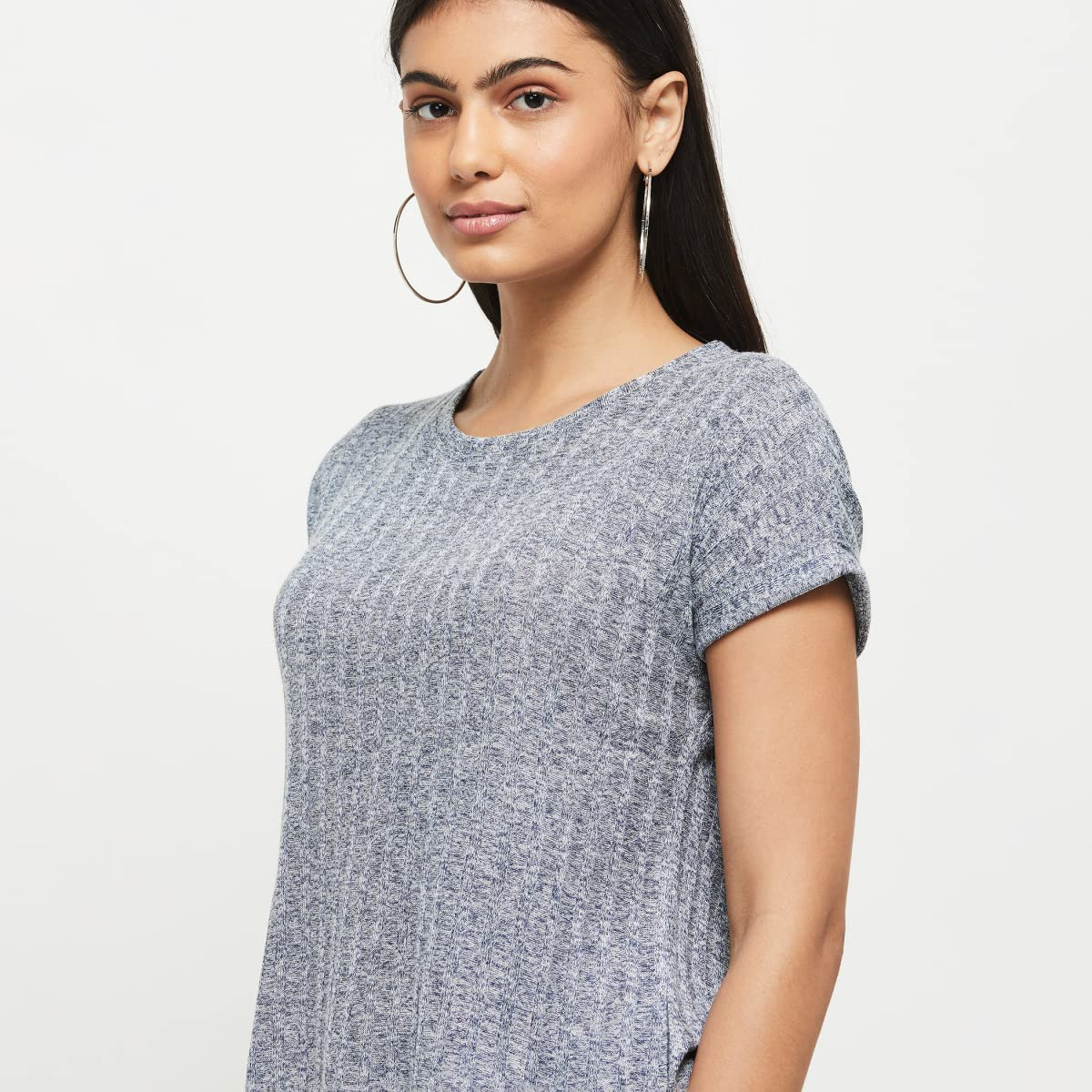 Max Women's Textured Regular-Fit Round-Neck T-Shirt - Image 9