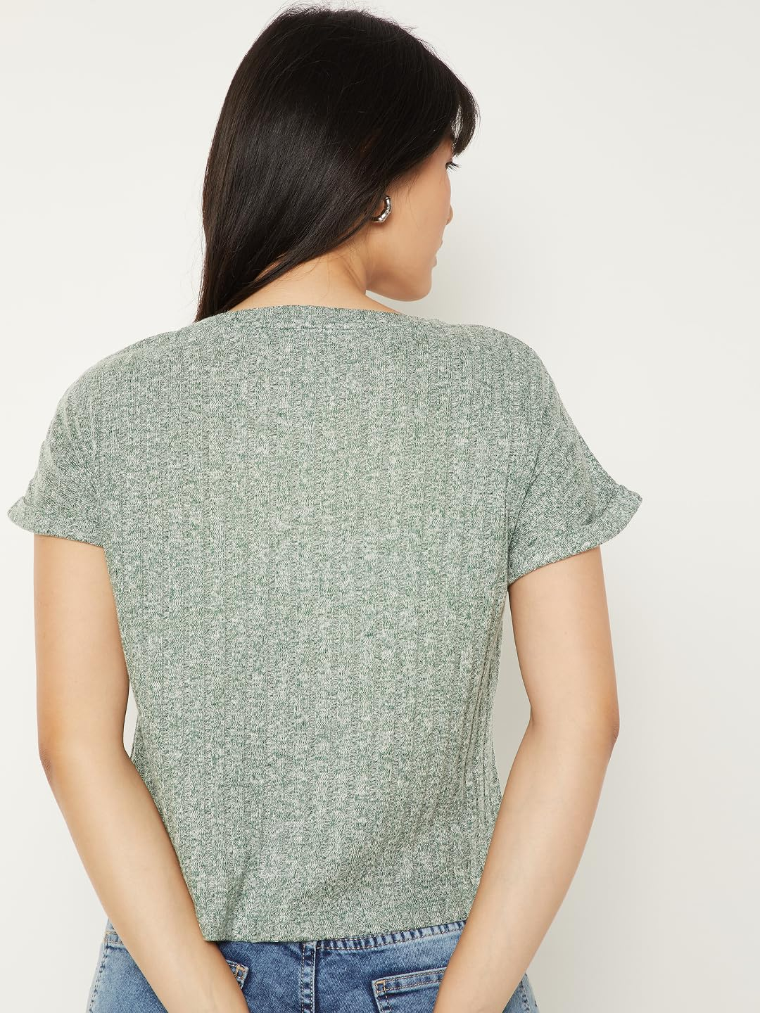 Max Women's Textured Regular-Fit Round-Neck T-Shirt - Image 14