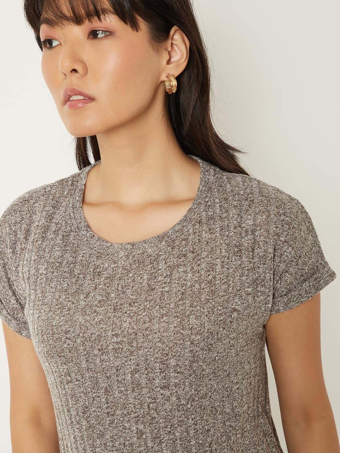Max Women's Textured Regular-Fit Round-Neck T-Shirt - Image 18