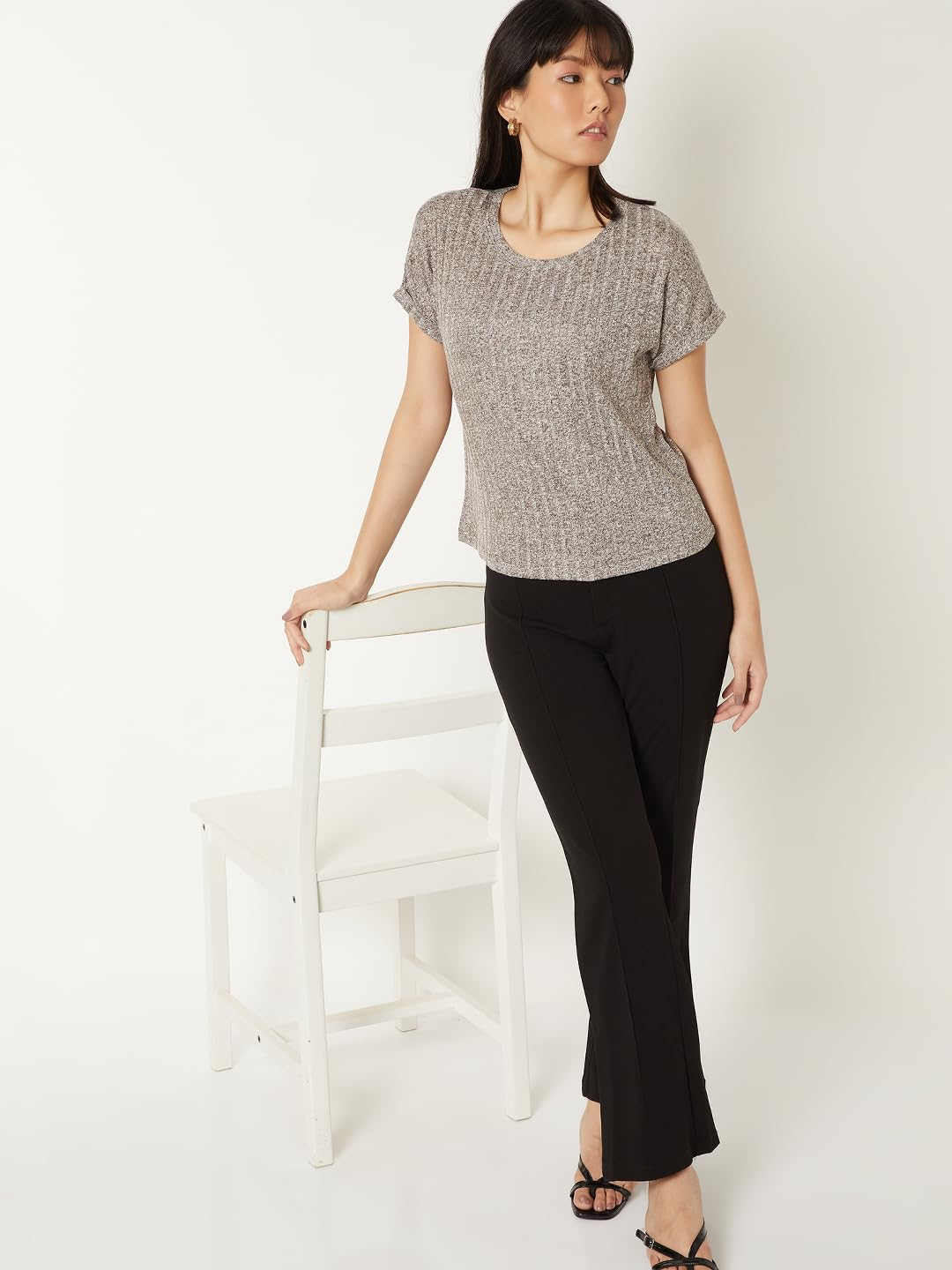 Max Women's Textured Regular-Fit Round-Neck T-Shirt - Image 20