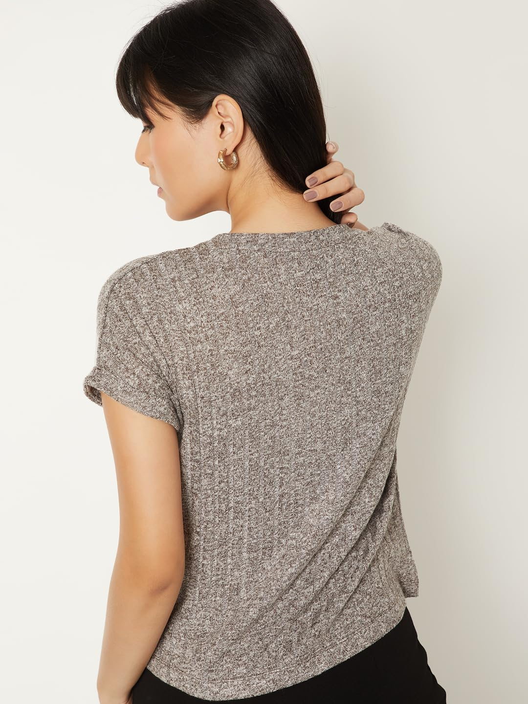 Max Women's Textured Regular-Fit Round-Neck T-Shirt - Image 21