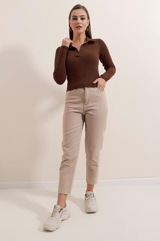 Dream Beauty Fashion Women's Collared Long-Sleeve Tee Top - Image 3