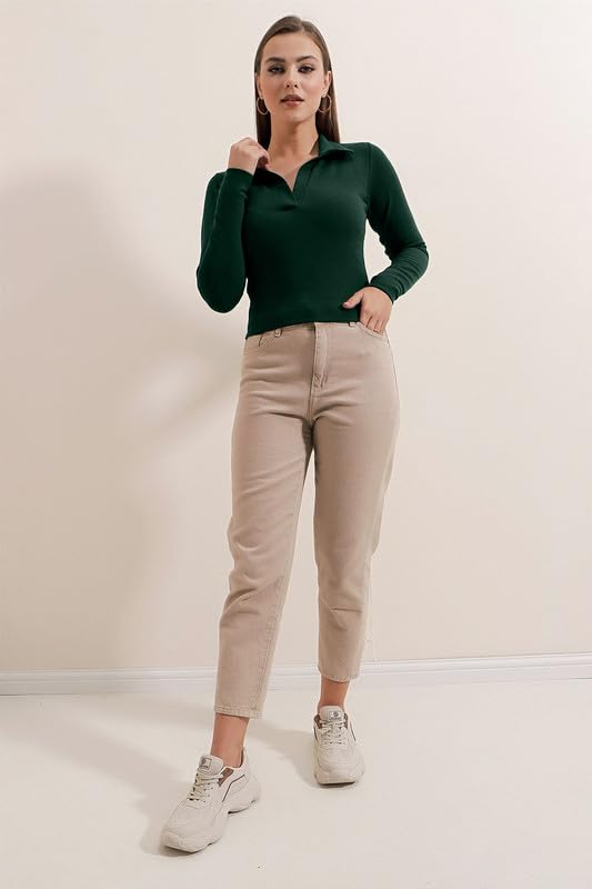 Dream Beauty Fashion Women's Collared Long-Sleeve Tee Top - Image 7