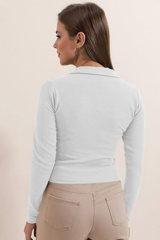 Dream Beauty Fashion Women's Collared Long-Sleeve Tee Top - Image 32