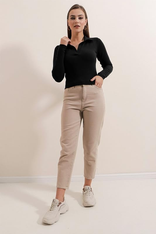 Dream Beauty Fashion Women's Collared Long-Sleeve Tee Top - Image 47